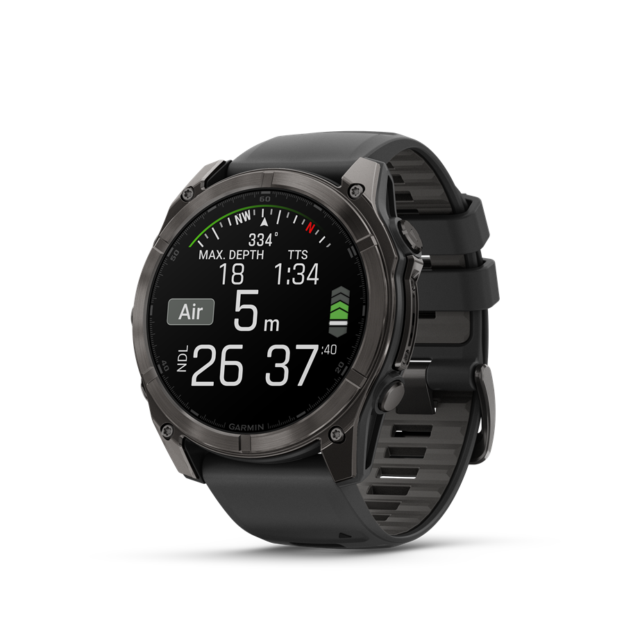 garmin fenix 8 51mm amoled sapphire, karbonszürke dlc titanium, fekete/sötétszürke szilikon szíjjal (ed xd)
