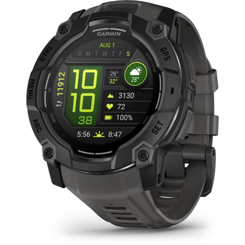 garmin instinct 3, 50mm amoled, fekete, sötétszürke szíjjal (ed)
