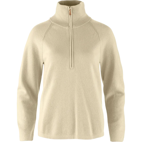 Övik lite half zip w 191 light beige, xxs
