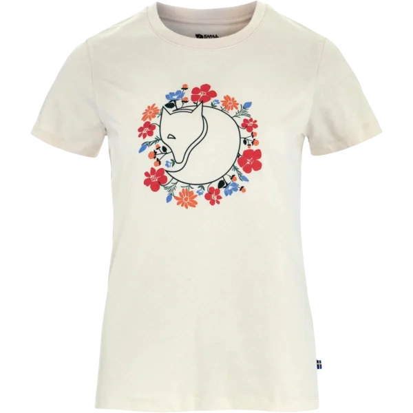 fjällblomster fox t shirt w 113 chalk white, xxs