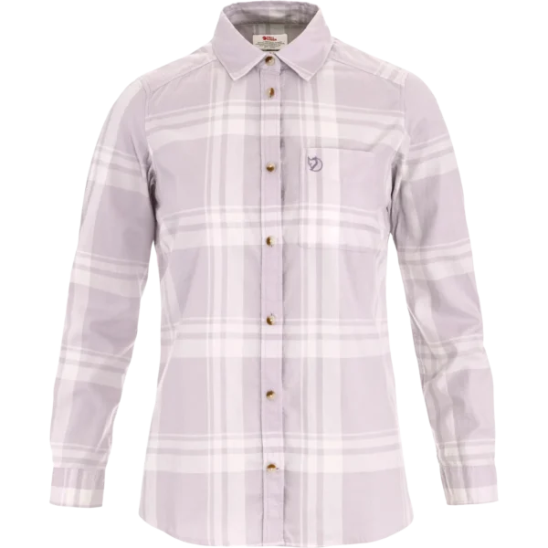 Övik lite flannel shirt w 111 452 eggshell lavender mist, xxs