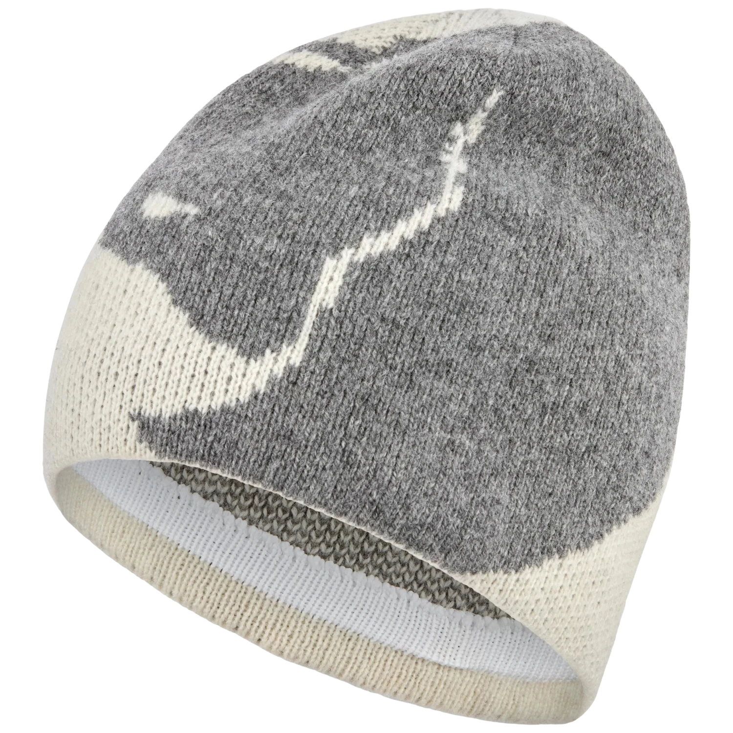 bergtagen jacquard beanie 113 020 chalk white grey