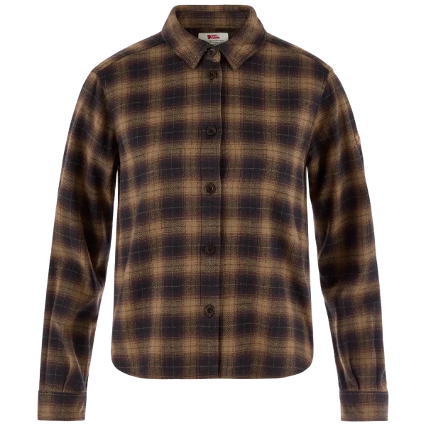 Övik boxy flannel shirt w 550 265 black wood brown, l