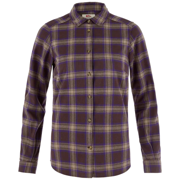 Övik classic flannel shirt w 294 425 black oak dark violet, l