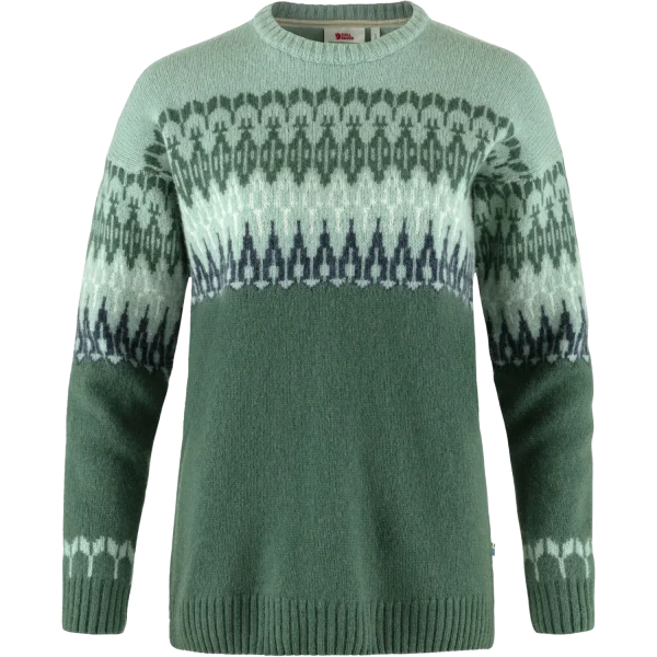 Övik path knit w 679 674 deep patina misty green, l