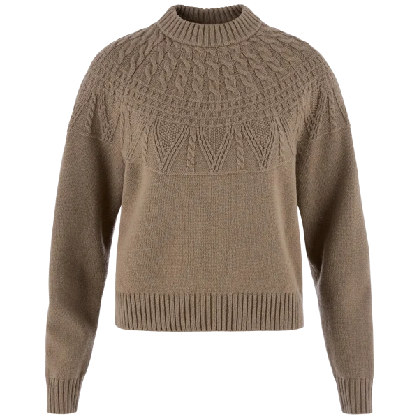 Övik solid jacquard knit w 244 suede brown, l
